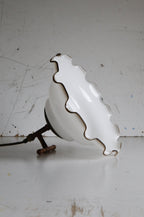 white glass shade turned into table lamp side angle view