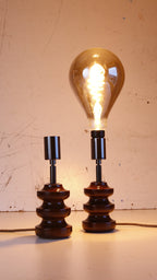 sheerlite 1960s lamp with large smokey bulb on