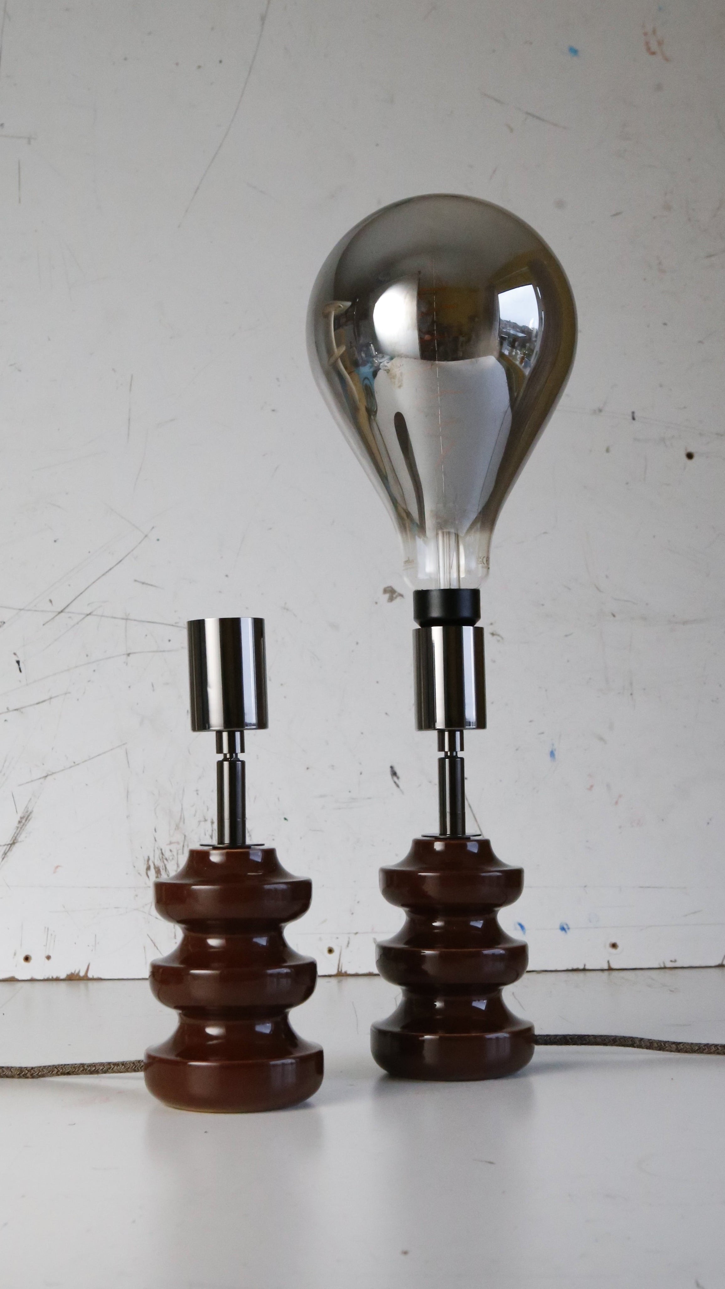 Original Vintage Ceramic Doulton Sheerlite Lamps 1960s | Restored Mid-Century Lighting UK