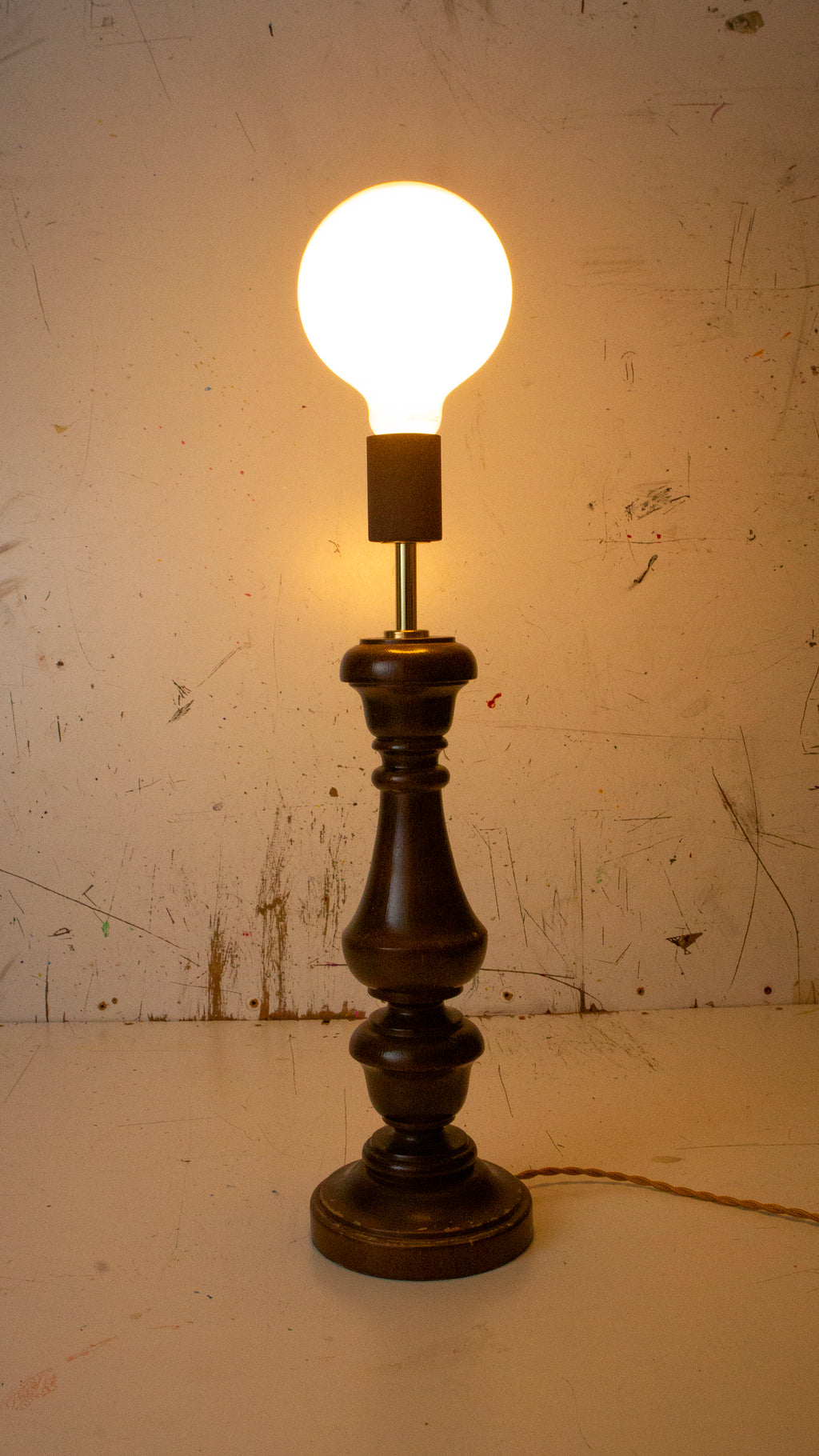 Vintage Wooden Table Leg Lamp - Restored Mid-Century Turned Wood | Reimagined Lighting