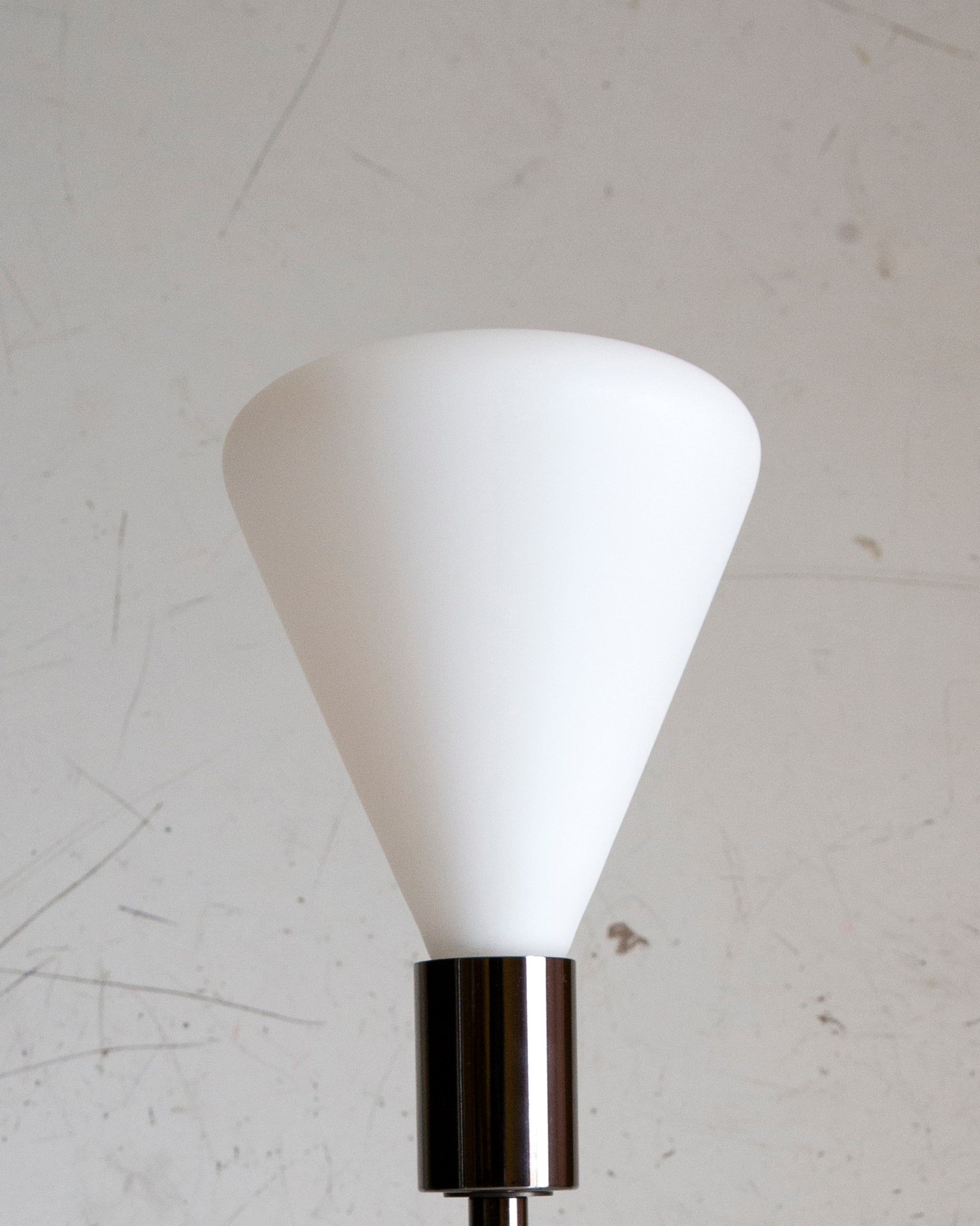White porcelain cone led bulb on a light grey background